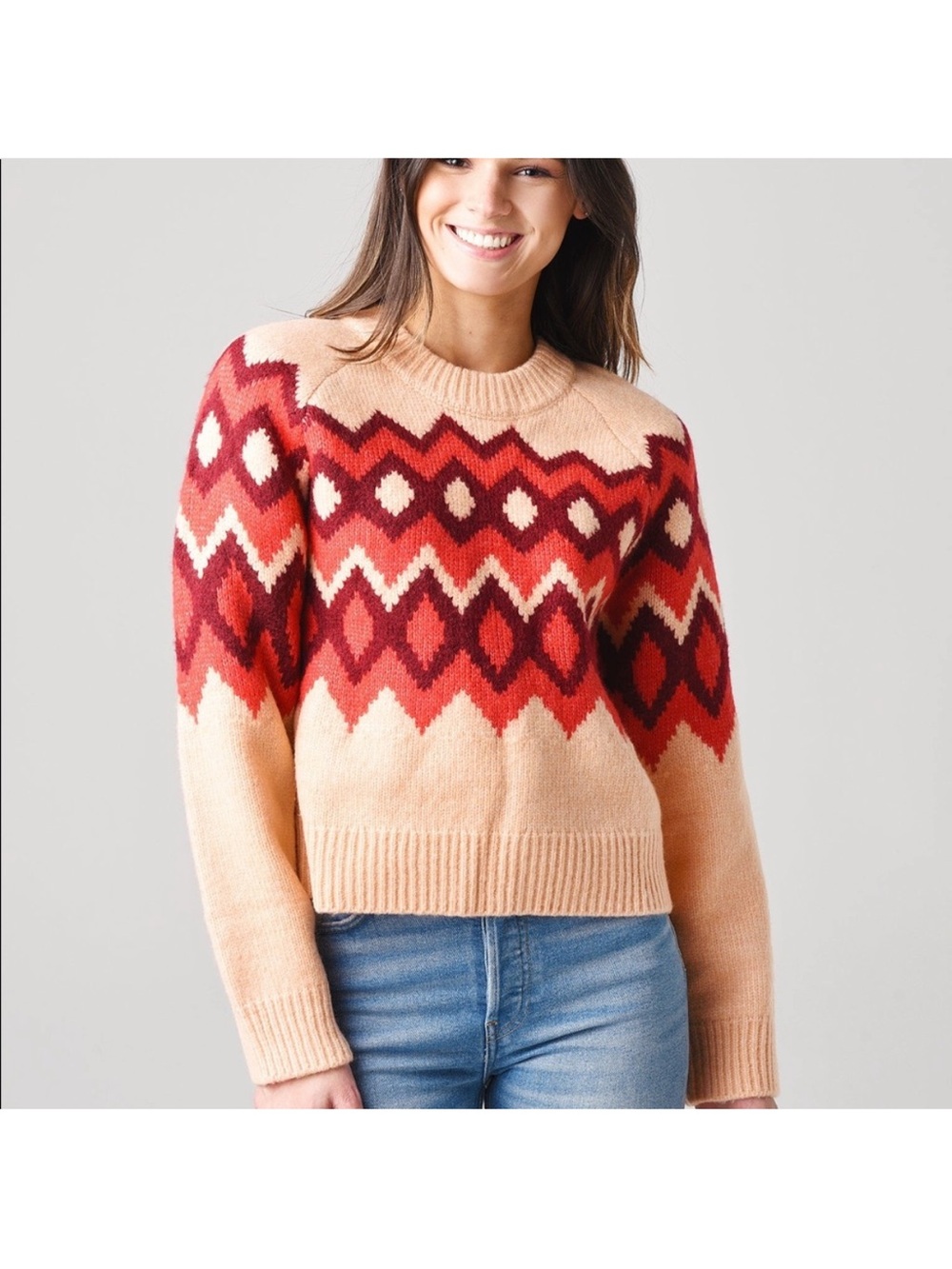 NWT $348 Joie Nataly Fair Isle Sweater Medium
